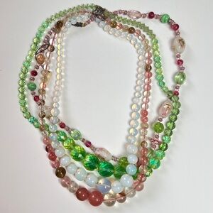 Vintage glass beads 🌸 Four strands